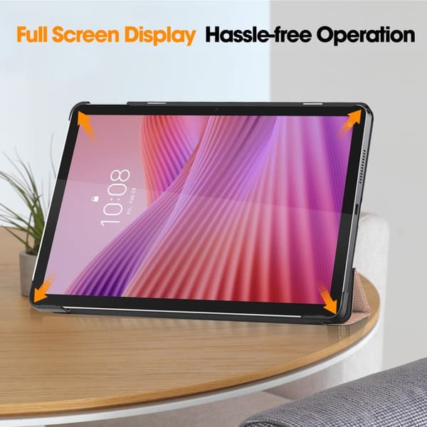 SKALO Lenovo Tab 10.1" Trifold Kotelo - Ruusukulta