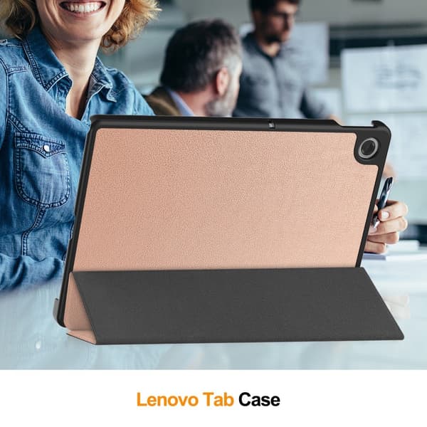 SKALO Lenovo Tab 10.1" Trifold Kotelo - Ruusukulta