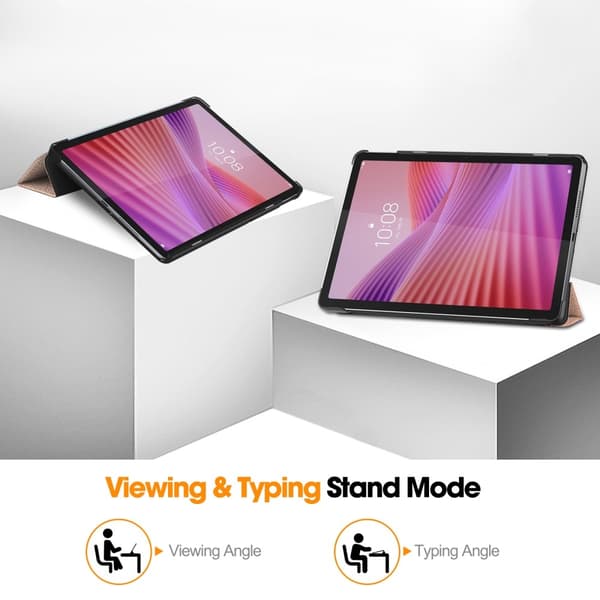 SKALO Lenovo Tab 10.1" Trifold Kotelo - Ruusukulta