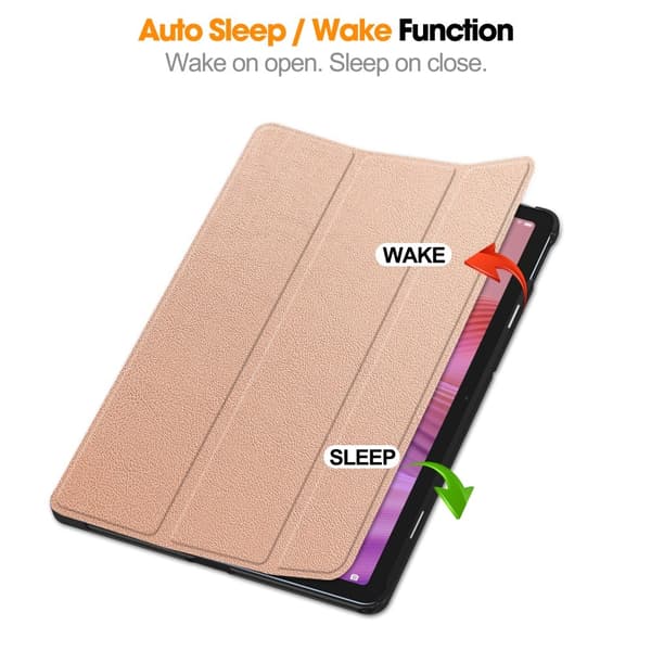 SKALO Lenovo Tab 10.1" Trifold Kotelo - Ruusukulta