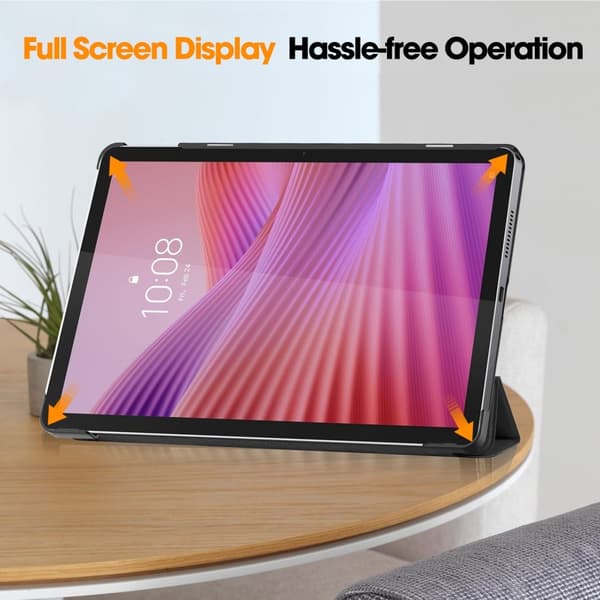 SKALO Lenovo Tab 10.1" Trifold Kotelo - Musta