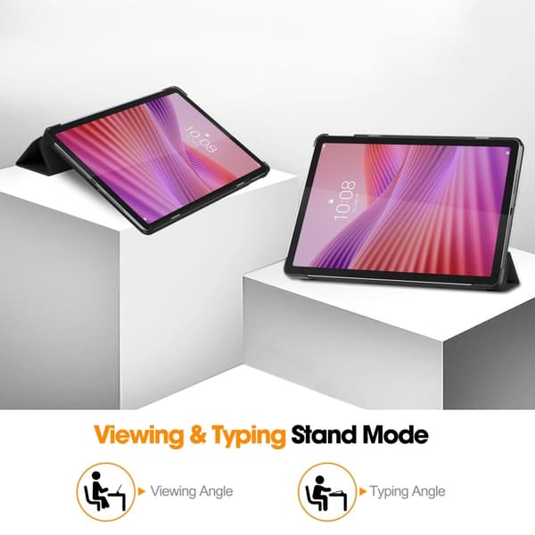 SKALO Lenovo Tab 10.1" Trifold Kotelo - Musta