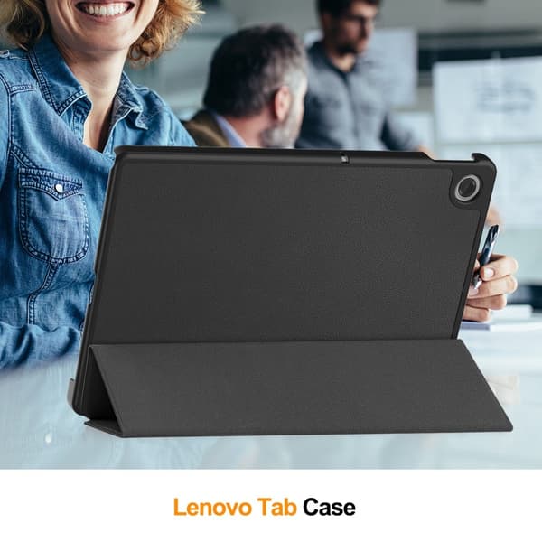 SKALO Lenovo Tab 10.1" Trifold Kotelo - Musta