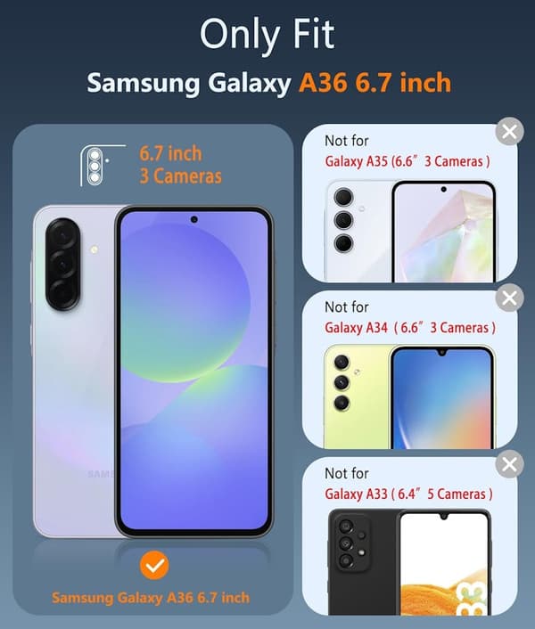 Ensiluokkainen Samsung A36 -kamerasuoja