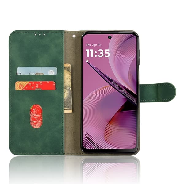 Motorola Moto G55 5G Fodral Läder Grön