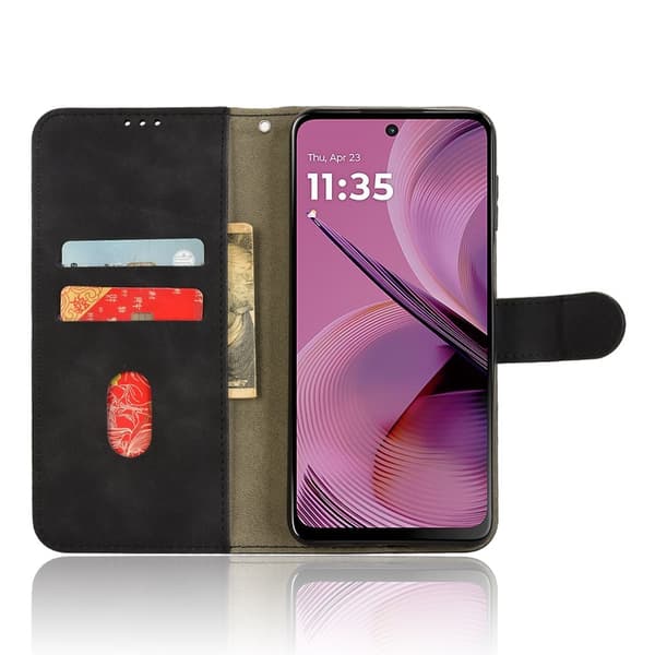 Motorola Moto G55 5G Fodral Läder Svart