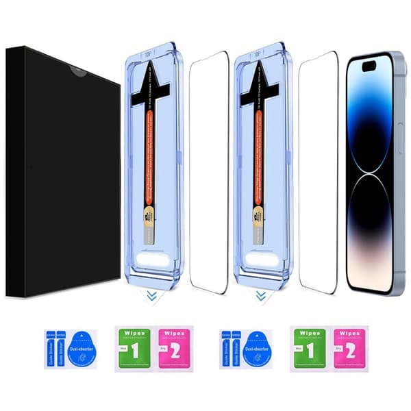 iPhone 14 Pro 2-PACK Skärmskydd Heltäckande Härdat Glas