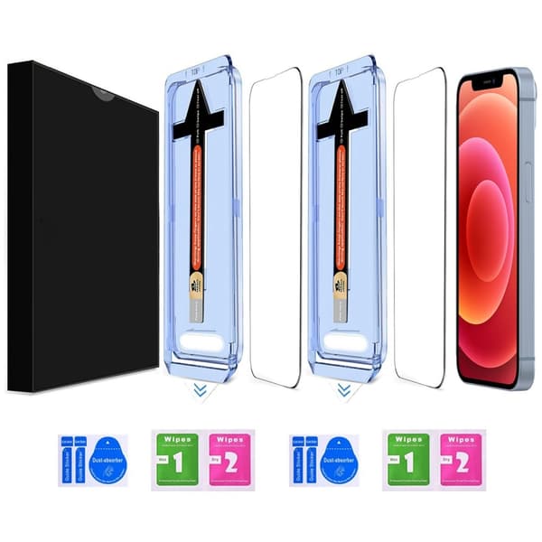 iPhone 12/12 Pro 2-PACK Skärmskydd Heltäckande Härdat Glas