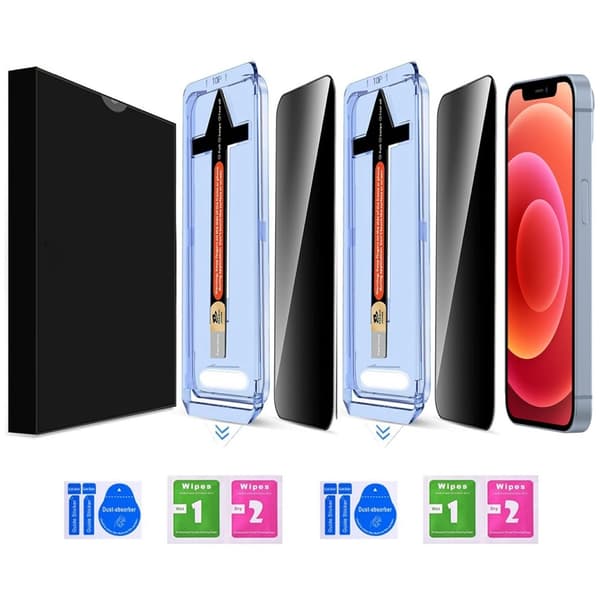 iPhone 12 / 12 Pro 2-PACK Skärmskydd Härdat Glas Privacy