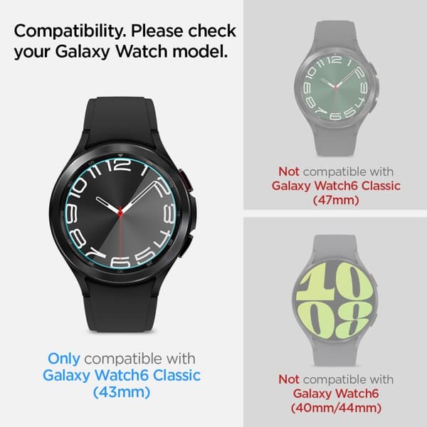Spigen Galaxy Watch 6 Classic 43 mm 2-PACK "Ez Fit" Glas.tR
