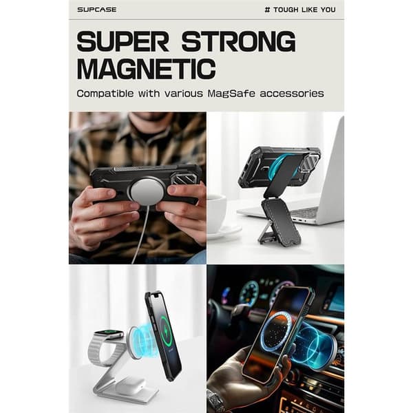 SUPCASE UB Mag XT kuori Apple iPhone 16e - Musta