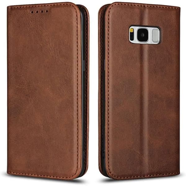 Samsung S8-fodral, premiumläderplånbok med mjuk TPU-stötdämpning, [3 kortplatser]I4320