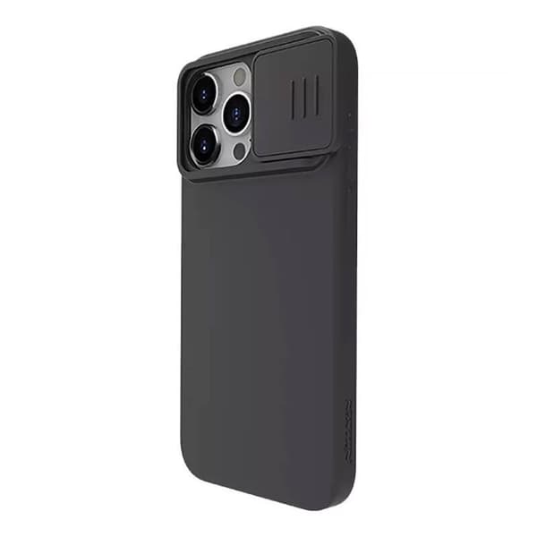 Nillkin CamShield Silky Silikone etui til iPhone 15 Pro (klassisk sort))