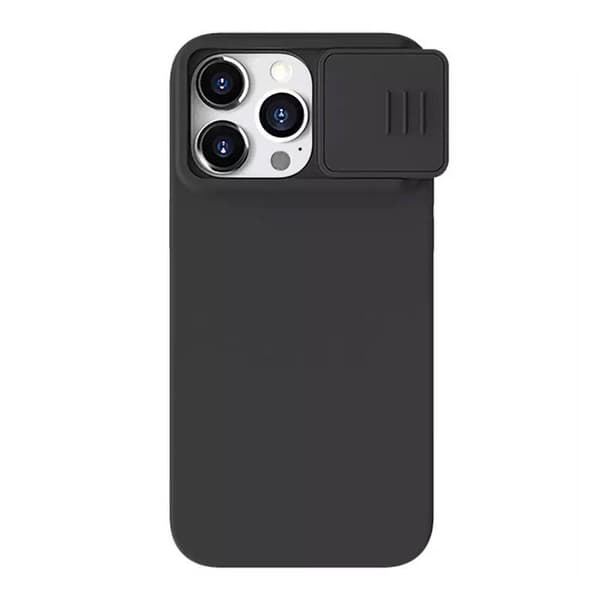 Nillkin CamShield Silky Silikone etui til iPhone 15 Pro (klassisk sort))