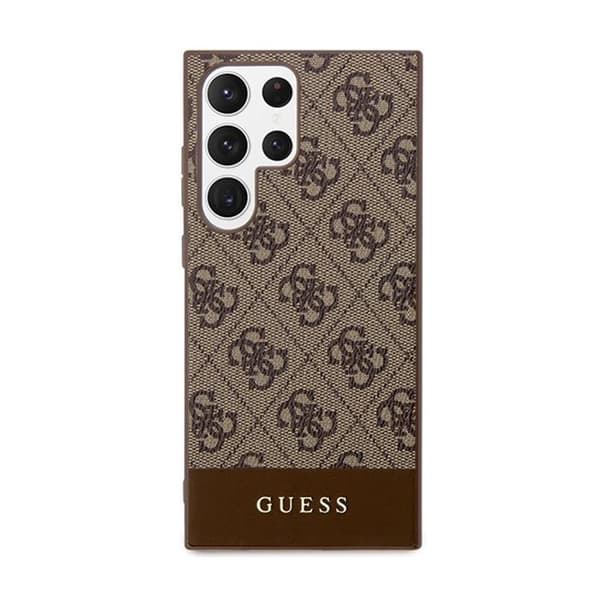 Telefonfodral - Guess - Samsung Galaxy S24 Ultra - Brun - Stötskydd - Saffiano-textur