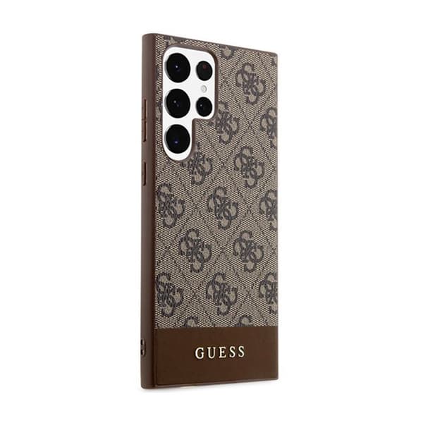 Telefonfodral - Guess - Samsung Galaxy S24 Ultra - Brun - Stötskydd - Saffiano-textur