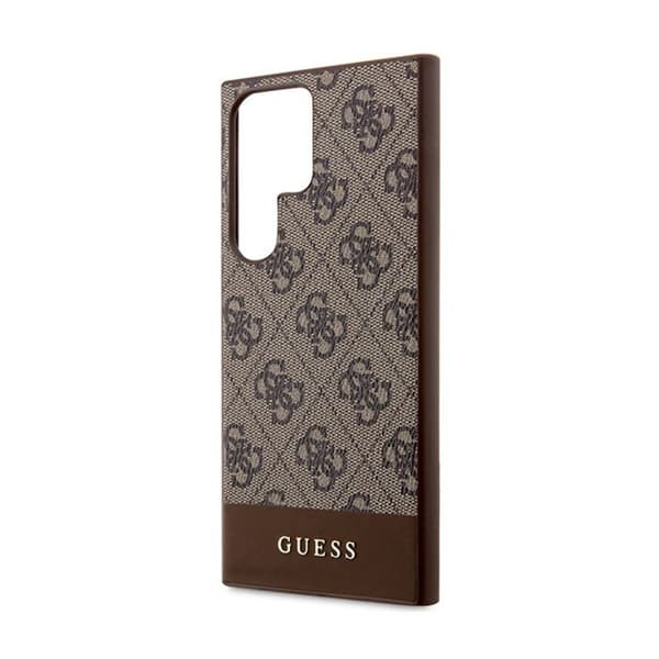 Telefonfodral - Guess - Samsung Galaxy S24 Ultra - Brun - Stötskydd - Saffiano-textur