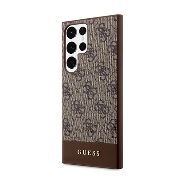 Telefonfodral - Guess - Samsung Galaxy S24 Ultra - Brun - Stötskydd - Saffiano-textur