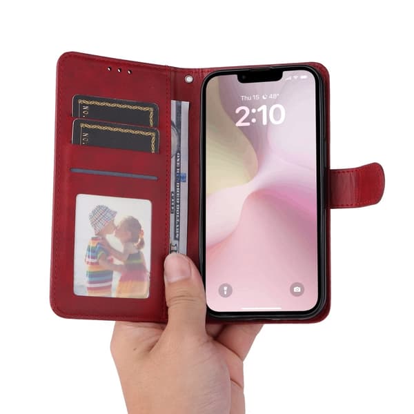 SKALO iPhone 16e PU-läder Plånboksfodral