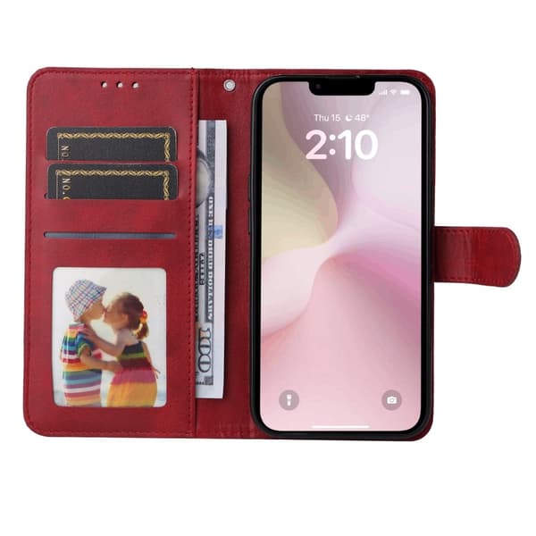 SKALO iPhone 16e PU-läder Plånboksfodral
