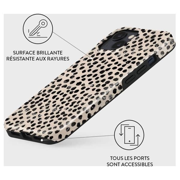 Coque för iPhone 15 Tough Antichocs Modell Almond Latte Burga Beige