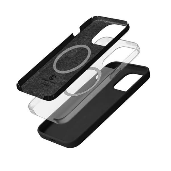 Crong Färg Skyddande Magnetisk - Skal för iPhone 15 Pro Max MagSafe (Svart)