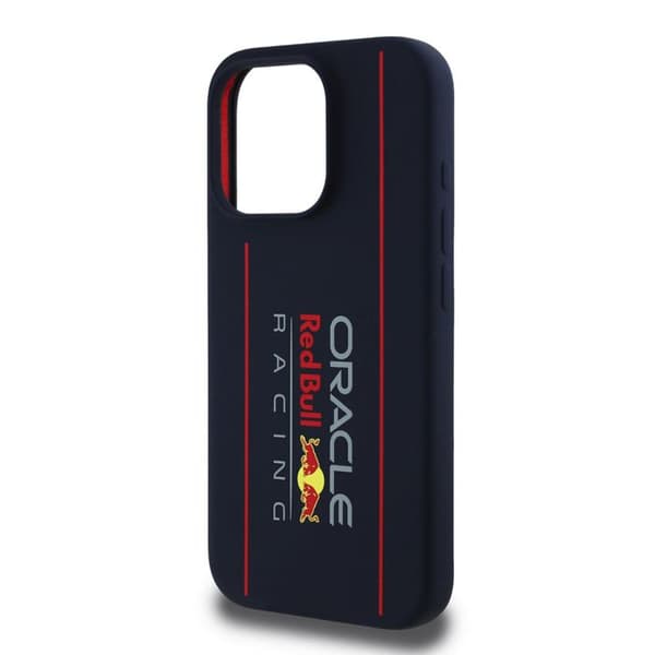 Coque för iPhone 15 Pro Max - Red Bull Racing Silikon Oversize Vertikalt Logo Vertikal MagSafe (RBHMP15X24SIX24SIOLRV) - Marin