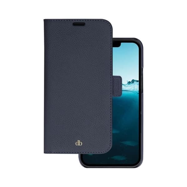 Fodral för iPhone 14 Plus Folio 2 i 1 - DBRAMANTE1928 - Modell New York - Läder - Blå