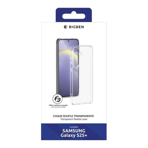 Skyddsskal för Samsung Galaxy S25 Plus Ekodesignat Mjukt BigBen Connected Transparent