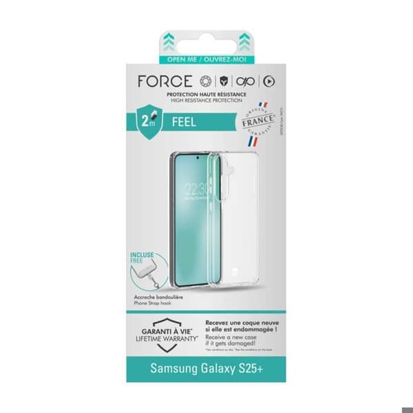 Bakskydd för Samsung Galaxy S25 Plus Förstärkt 2m Force Case Transparent