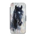 Miniatyrbilde 1 av 3: Svart Hest Oljemaleri Flip-etui Til iPhone 15