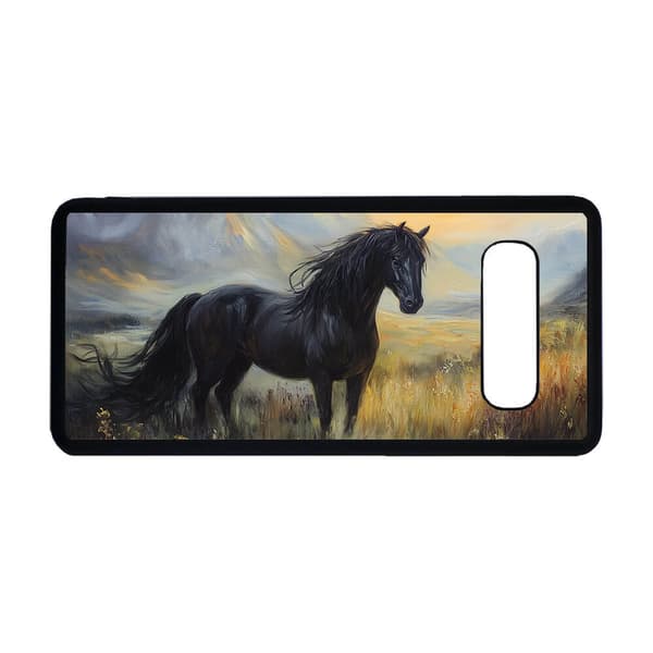 Svart Hest Oljemaleri Samsung Galaxy S10 Mobiltelefon Deksel