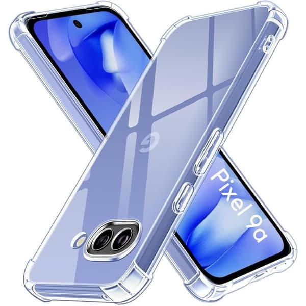 Stöttålig skal - Phonillico® - Google Pixel 9a - Mjuk - Transparent - 2 Härdat glas