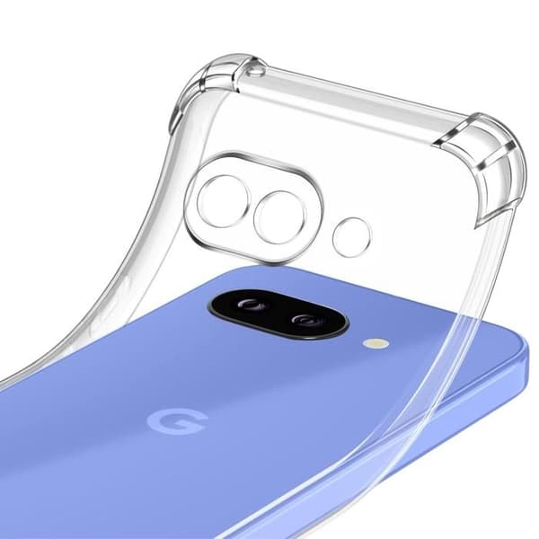 Stöttålig skal - Phonillico® - Google Pixel 9a - Mjuk - Transparent - 2 Härdat glas