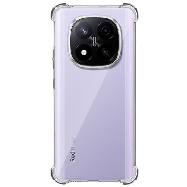 Stöttålig skal - Phonillico® - Xiaomi Redmi Note 14 PRO 5G - Mjuk - Transparent - 2 Härdat glas