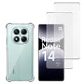 Miniatyrbild 1 av 6: Stöttålig skal - Phonillico® - Xiaomi Redmi Note 14 PRO 5G - Mjuk - Transparent - 2 Härdat glas