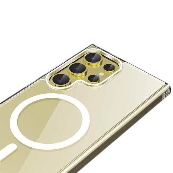Skal - Phonillico® - Samsung Galaxy S25 ULTRA - Transparent silikon - Flexibel - Integrerad magnetisk cirkel