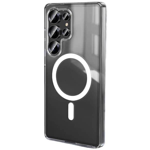 Skal - Phonillico® - Samsung Galaxy S25 ULTRA - Transparent silikon - Flexibel - Integrerad magnetisk cirkel