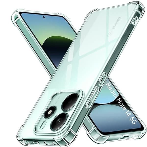 Skydd för Xiaomi Redmi Note 14 5G - Phonillico® - Stötbeständig - Mjuk - Transparent - Slät