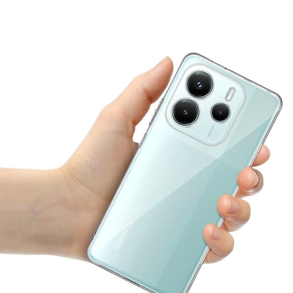 Skal och skärmskydd - Phonillico® - Xiaomi Redmi Note 14 5G - Mjuk - Transparent - 2 Härdade glas
