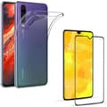 Miniatyrbild 1 av 4: Coque Huawei P30 - Transparent Mjuk Silikon + Heltäckande Svart Kantskydd för Skärm av Härdat Glas [Phonillico®]