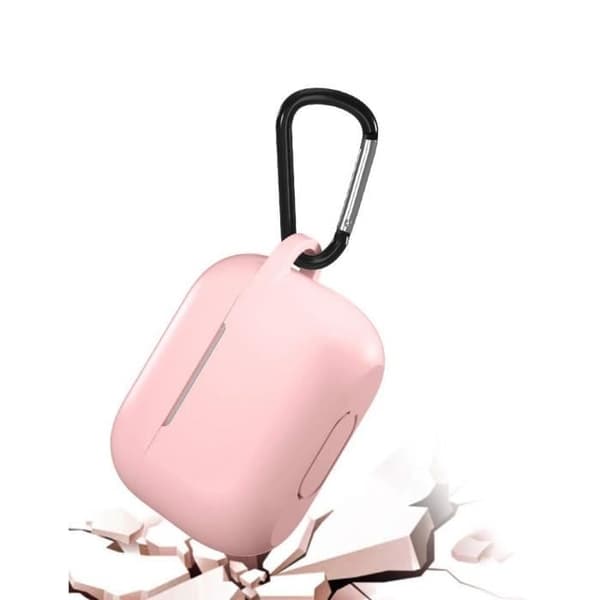 Etui för AirPods - Phonillico - Silikonfodral Rosa - Stötbeständig Skydd - Dammskydd - Karbinhake