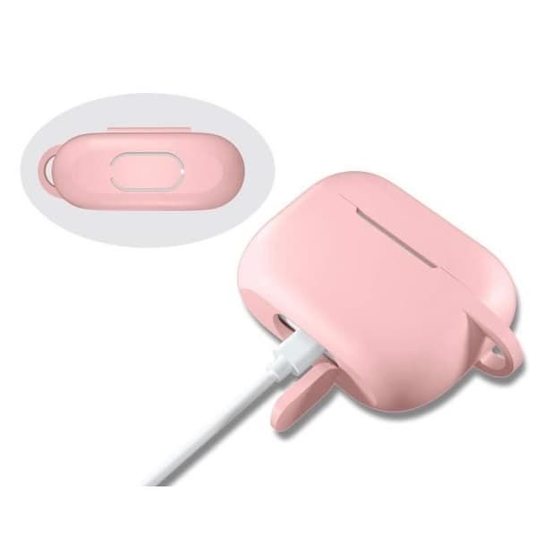 Etui för AirPods - Phonillico - Silikonfodral Rosa - Stötbeständig Skydd - Dammskydd - Karbinhake