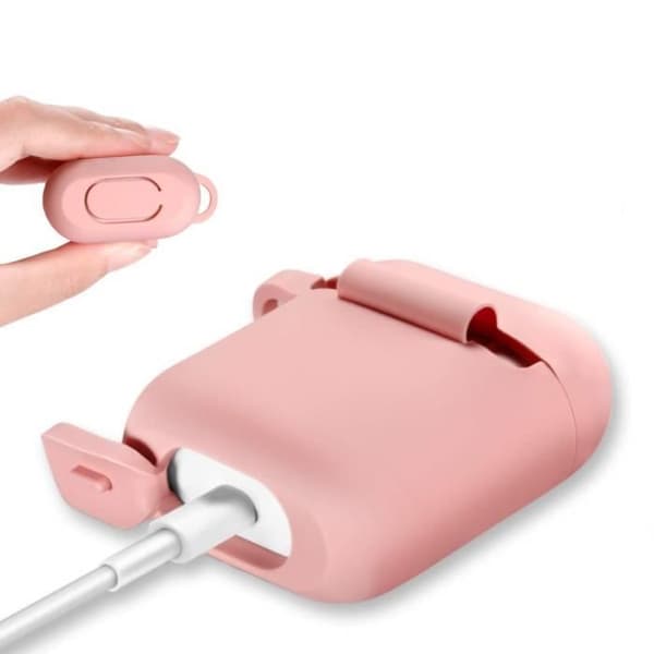 Etui AirPods Silikonfodral Rosa för Airpods 1 & 2 - Stötskydd Anti Stöt Dammskydd och Karbinhake Phonillico®