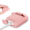 Miniatyrbild 3 av 4: Etui AirPods Silikonfodral Rosa för Airpods 1 &amp; 2 - Stötskydd Anti Stöt Dammskydd och Karbinhake Phonillico®