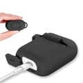 Miniatyrbild 3 av 4: Etui för AirPods Silikonfickan Svart för Airpods 1 &amp; 2 - Stötskydd Dammstopper och Nyckelring Phonillico®