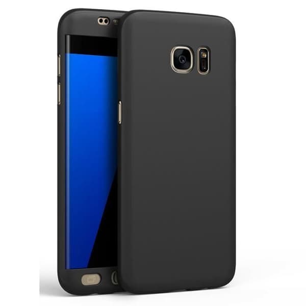 Fodral till Samsung Galaxy A5 2017 A520 Skal Svart + Härdat Glas 360 Styv Hårdplast Heltäckande Fodral Phonillico®