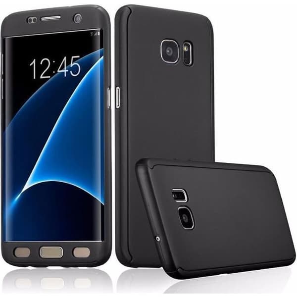 Fodral till Samsung Galaxy A5 2017 A520 Skal Svart + Härdat Glas 360 Styv Hårdplast Heltäckande Fodral Phonillico®