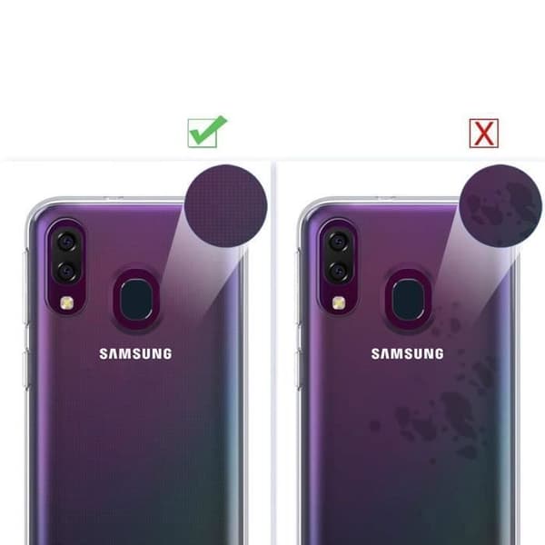Skal till Samsung Galaxy A40 - Transparent mjuk silikon + Helhärdat skärmskydd i härdat glas [Phonillico®]
