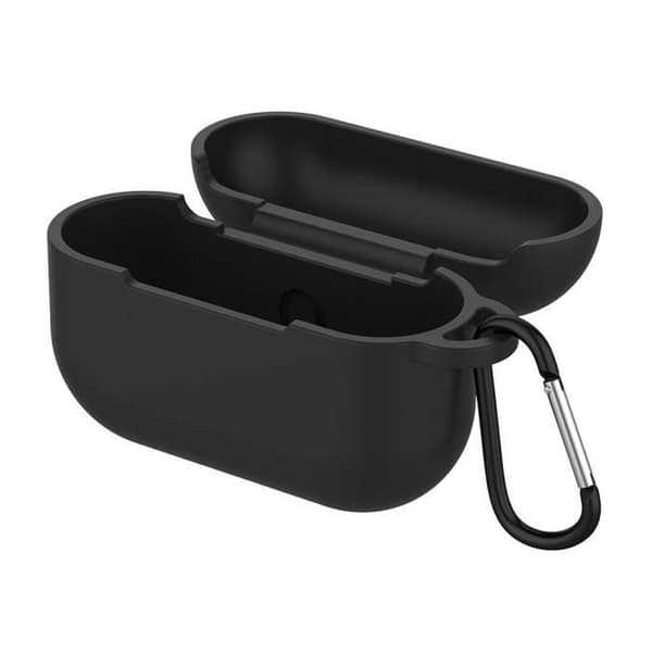Etui för AirPods - Phonillico - Silikonskal Svart - Stötskydd - Dammskydd - Karbinhake